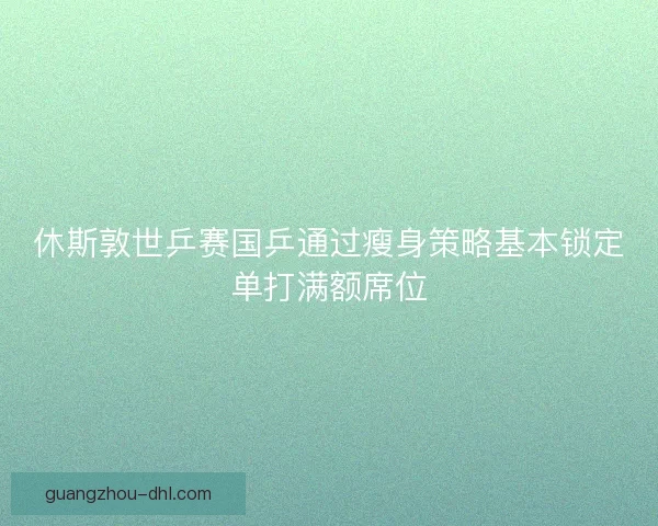 休斯敦世乒赛国乒通过瘦身策略基本锁定单打满额席位